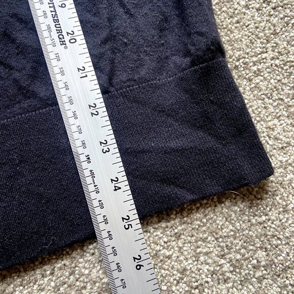 BURBERRY BRIT BLACK CHECKERED V NECK CASHMERE SWEATER SZ SMALL - Picture 7 of 8